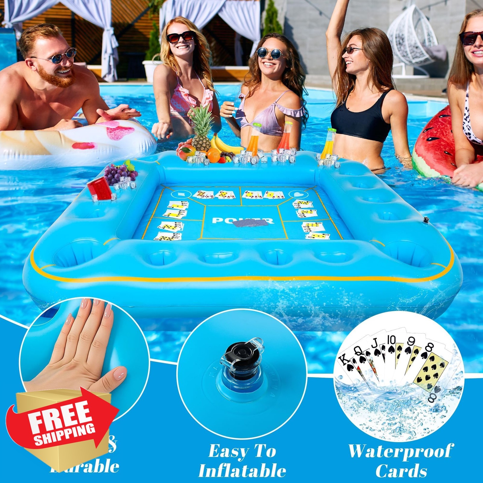 Elcoho Inflatable Game Table Light Blue