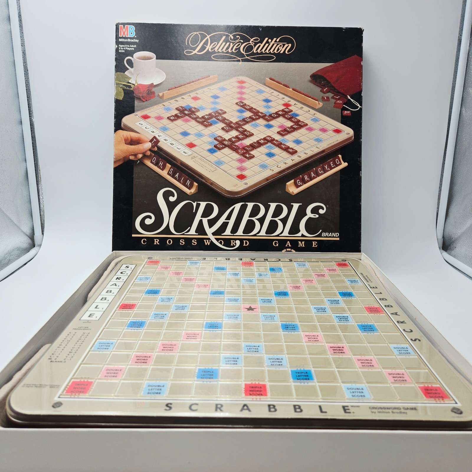 Milton Bradley 1989 #4034 Scrabble Deluxe Edition Board Game Complete Turntable