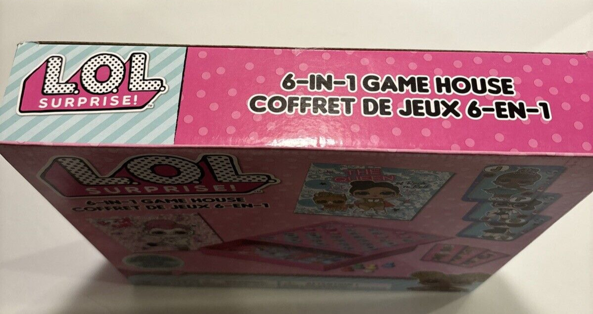 LOL Surprise 6 IN 1 GAME HOUSE Ages 5+ Checkers Dominoes & More Pink Sealed New