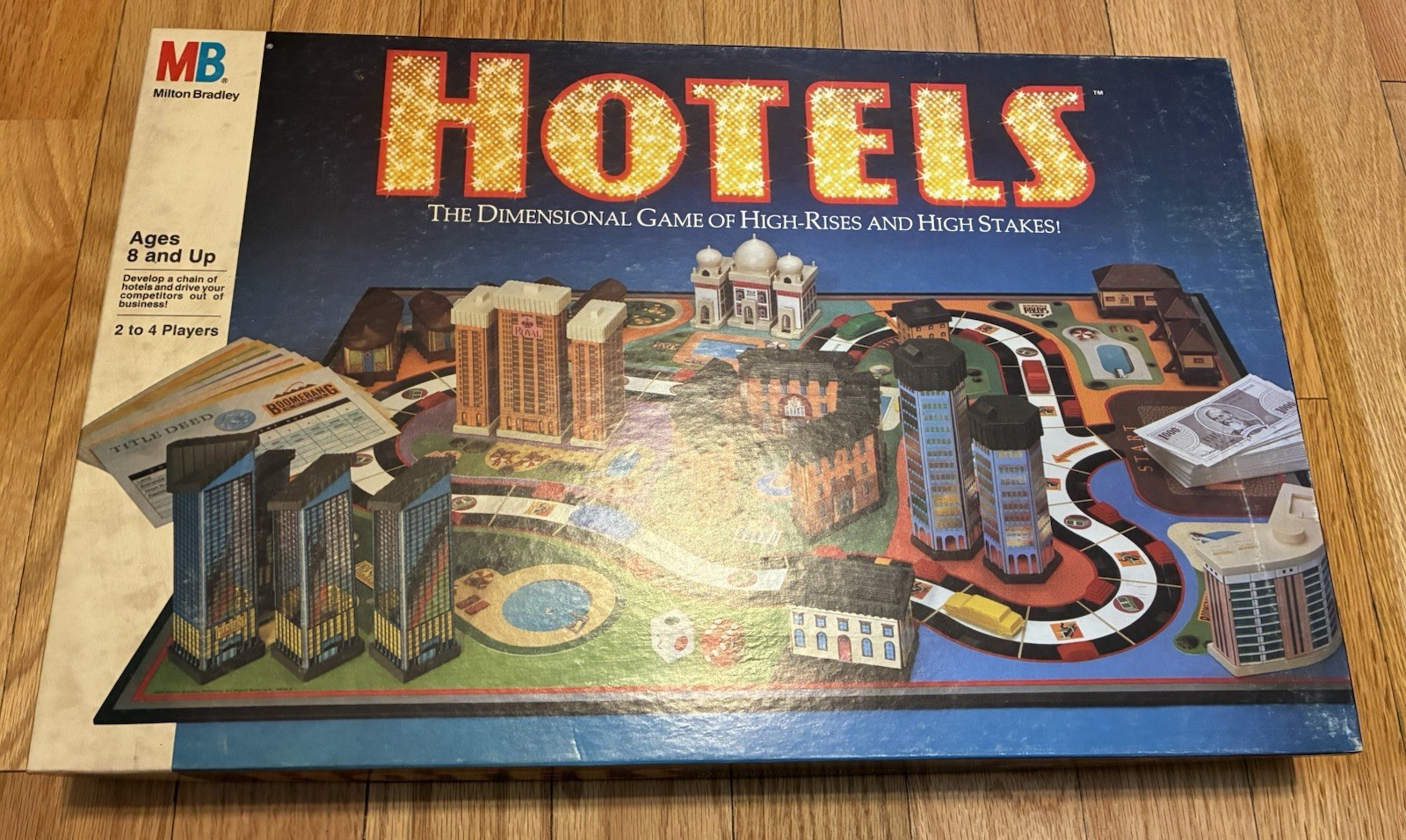 Hotels Board Game By Milton Bradley 1987 Good Pre-owned. 100% Complete