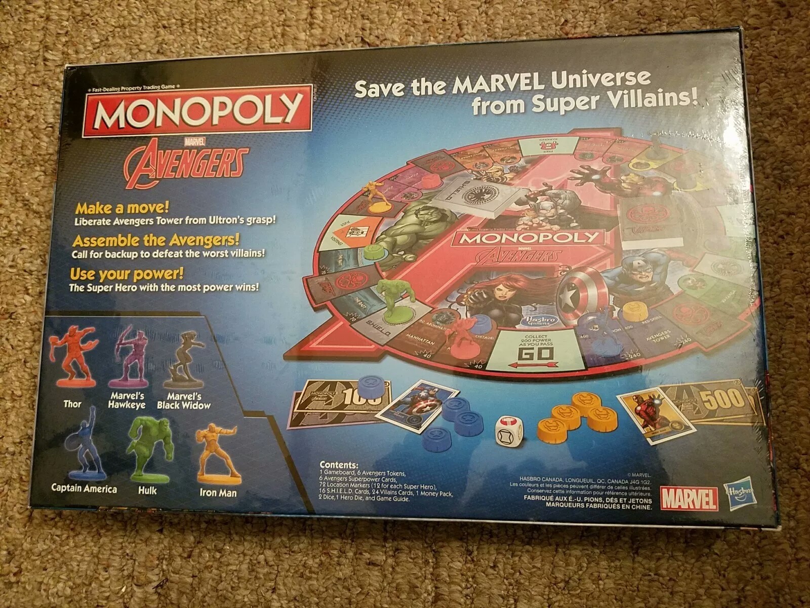 2014 Marvel Avengers Monopoly Factory Sealed (USA SHIPS FREE)