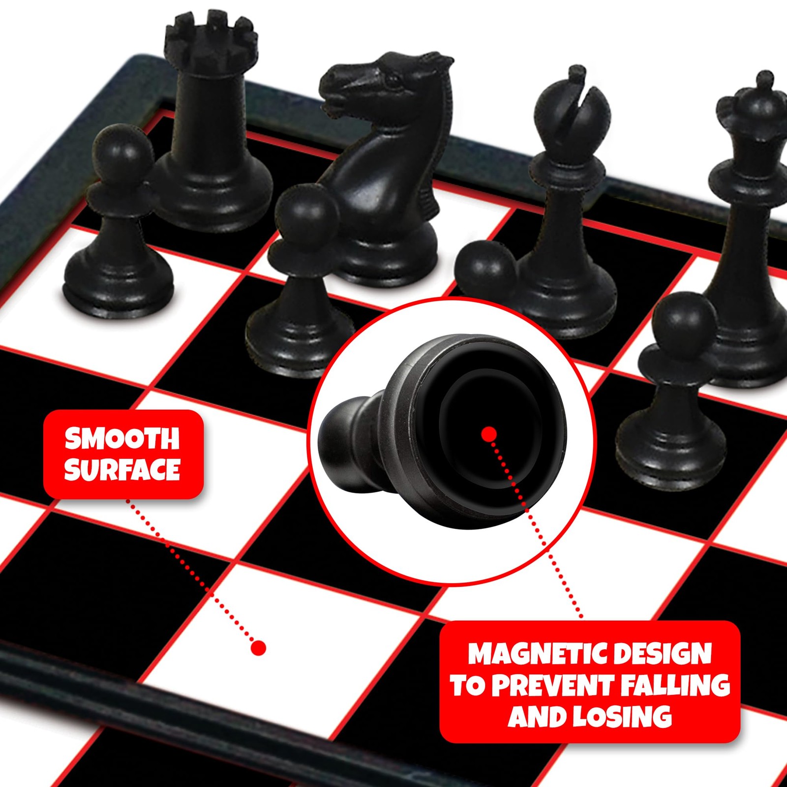 Magnetic Board Travel Games Set – Includes 12 Retro Fun Games – 5″ Compact De…