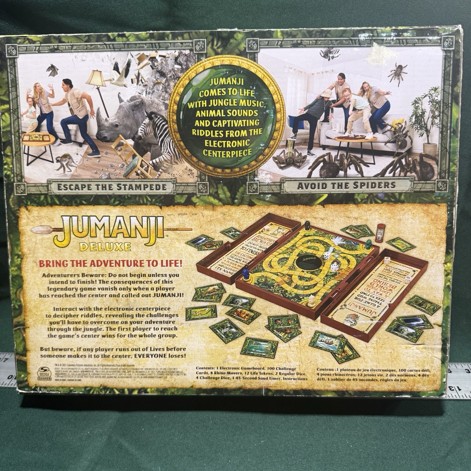 Jumanji Deluxe Electronic Adventure Board Game Lights Sounds Spin Master