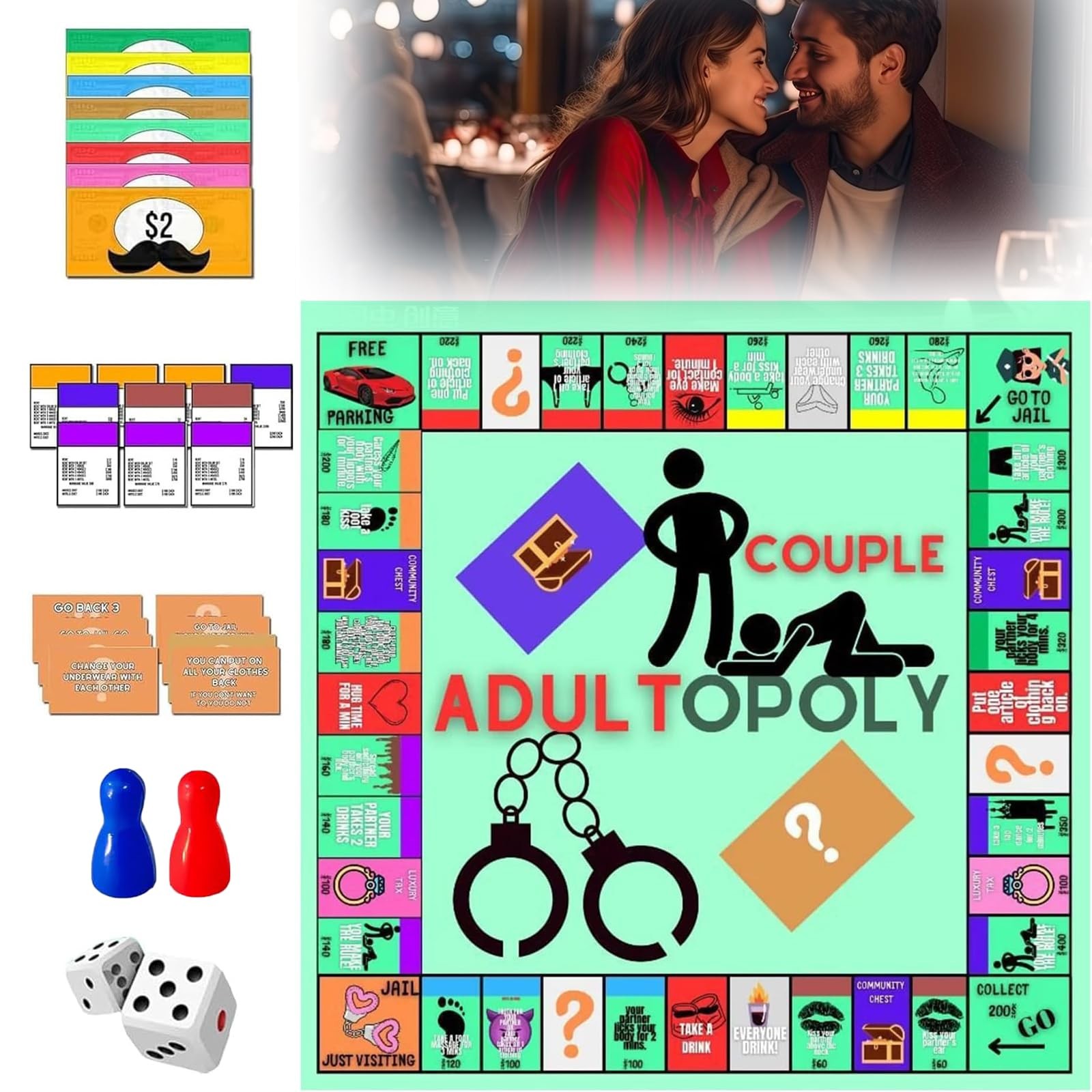 Adult Board Game,Couple Adult Opoly Board Game,Adult Couples Board Games,Coup…