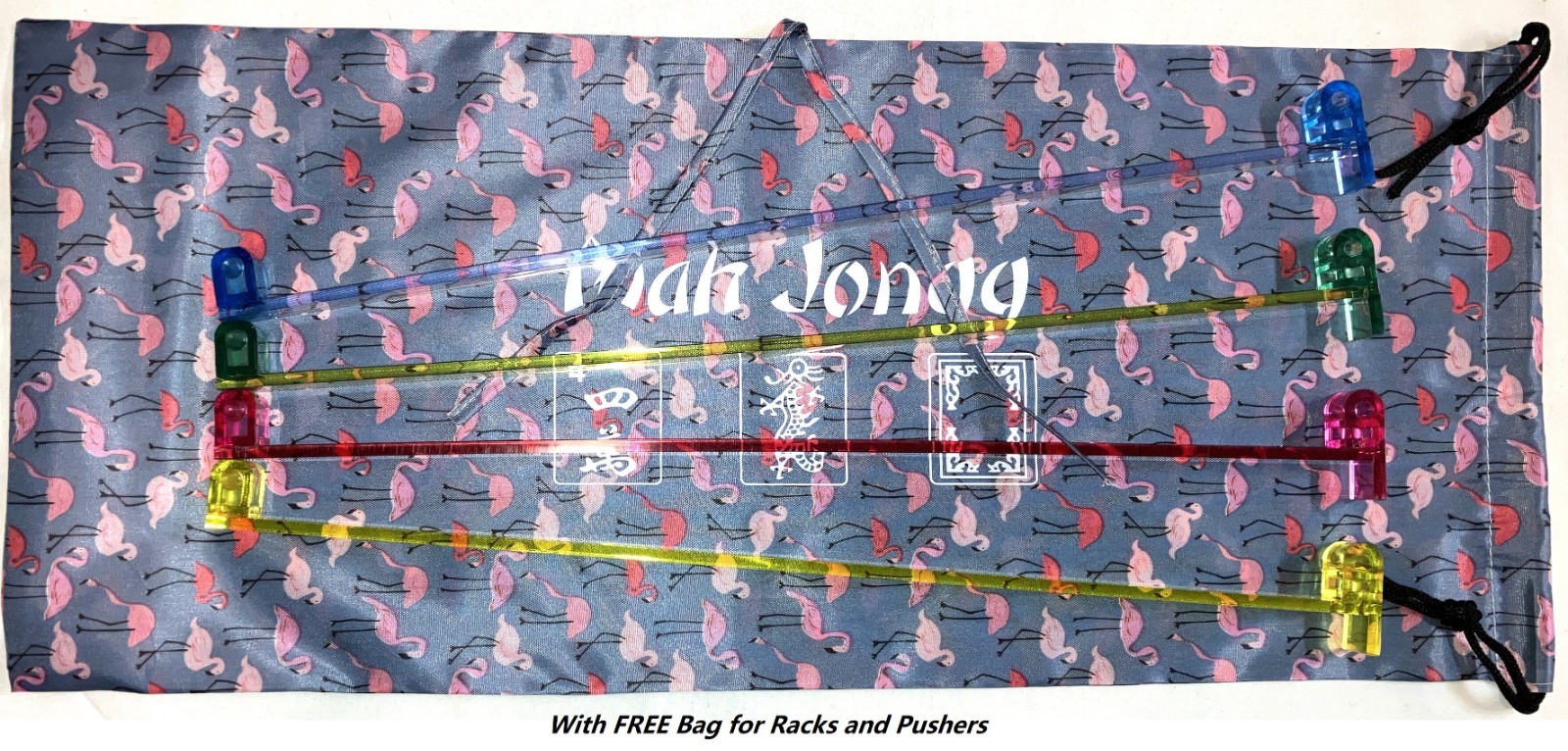 Mahjong Standard Pushers 4 Colors American Western Mah Jongg Set of 4 with Bag