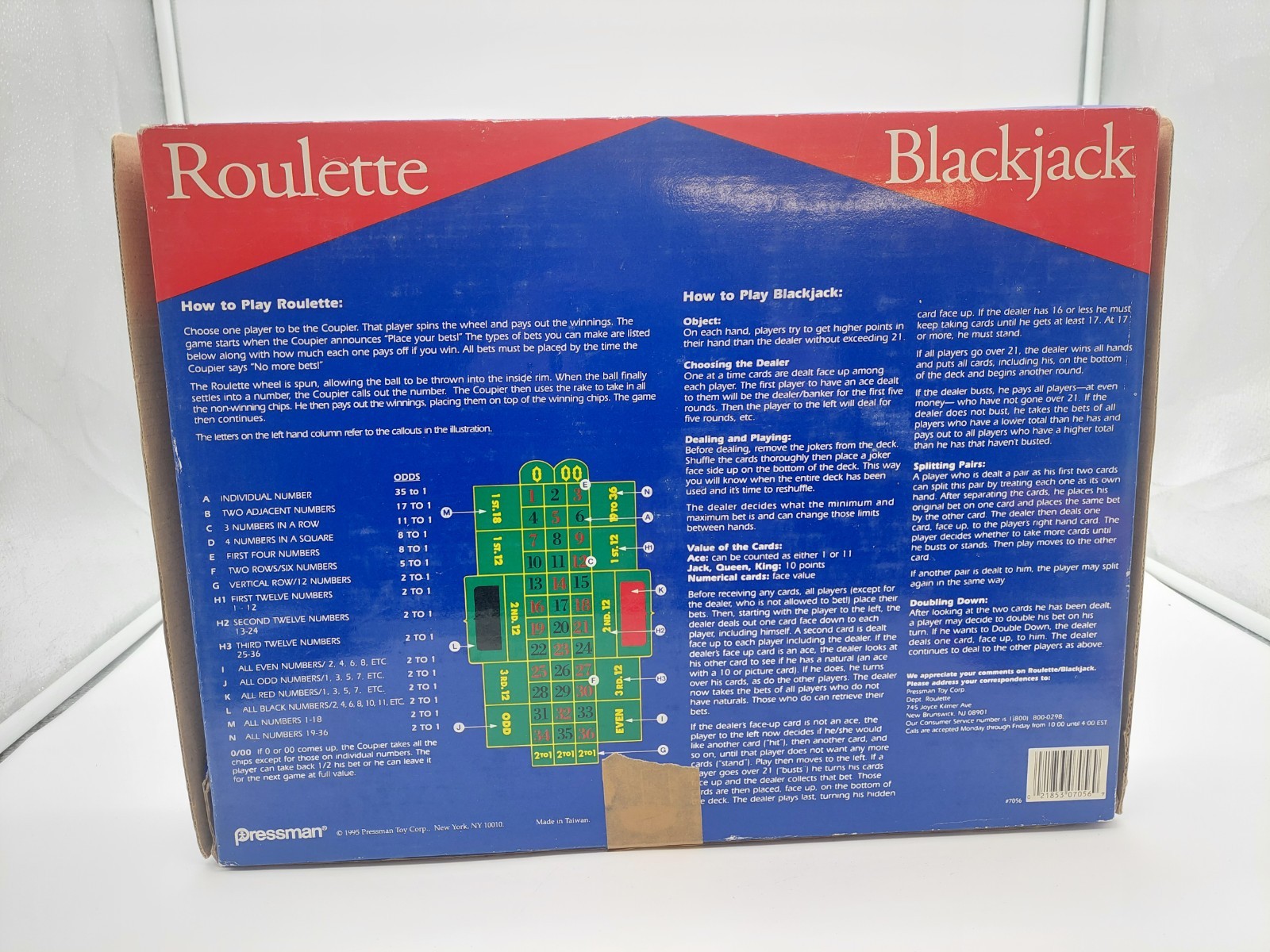 Vintage Pressman Home Casino Roulette & Blackjack Set, Complete