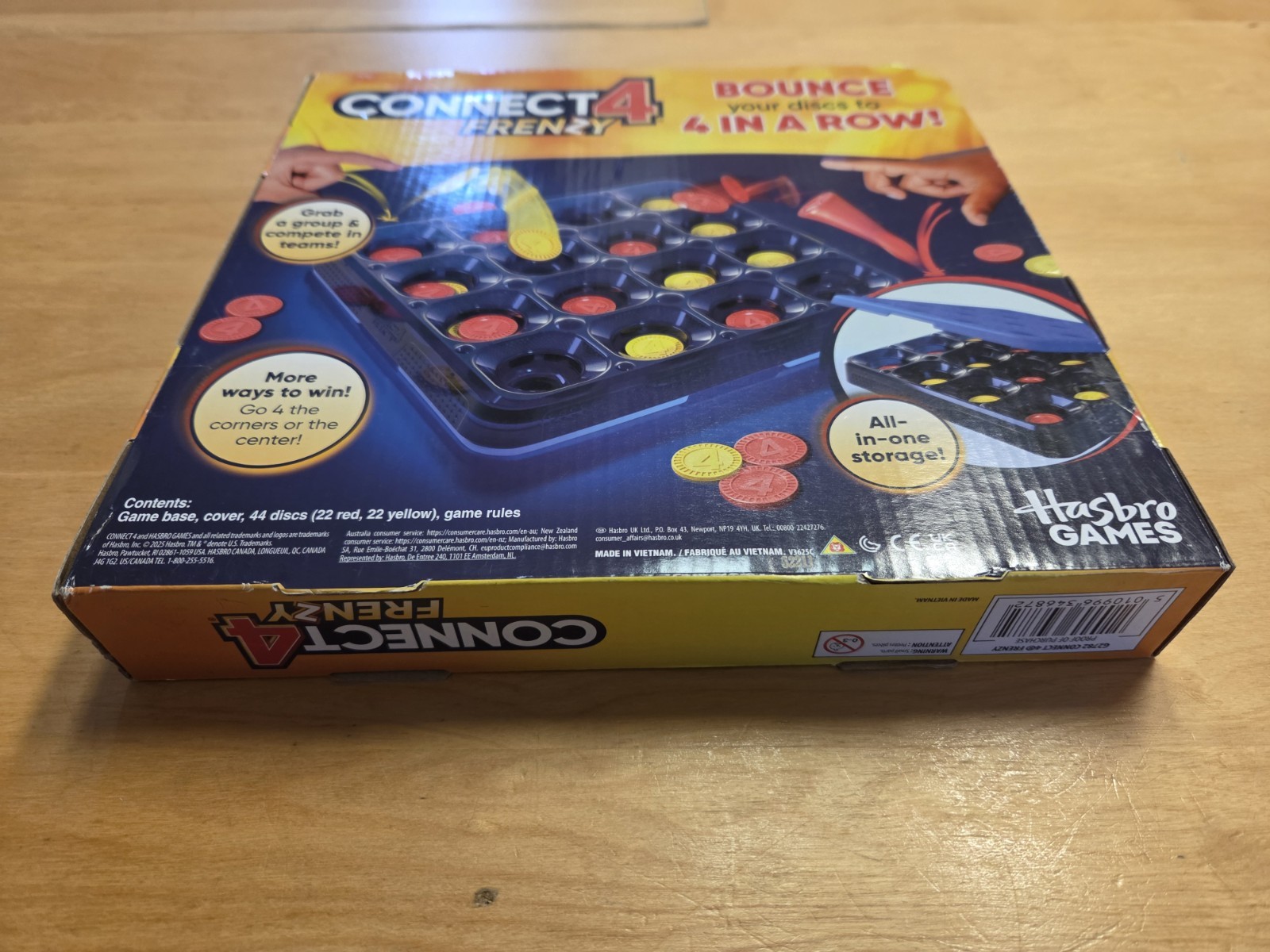 Connect 4 Frenzy Hasbro Game 2-6 Players Fast Disc Game Minor Box Wear FreeSH