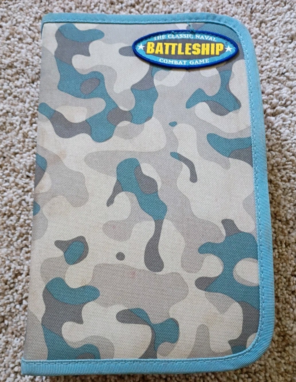 Battleship Travel Edition Classic Naval Combat Game Zipper Camo Folio Game