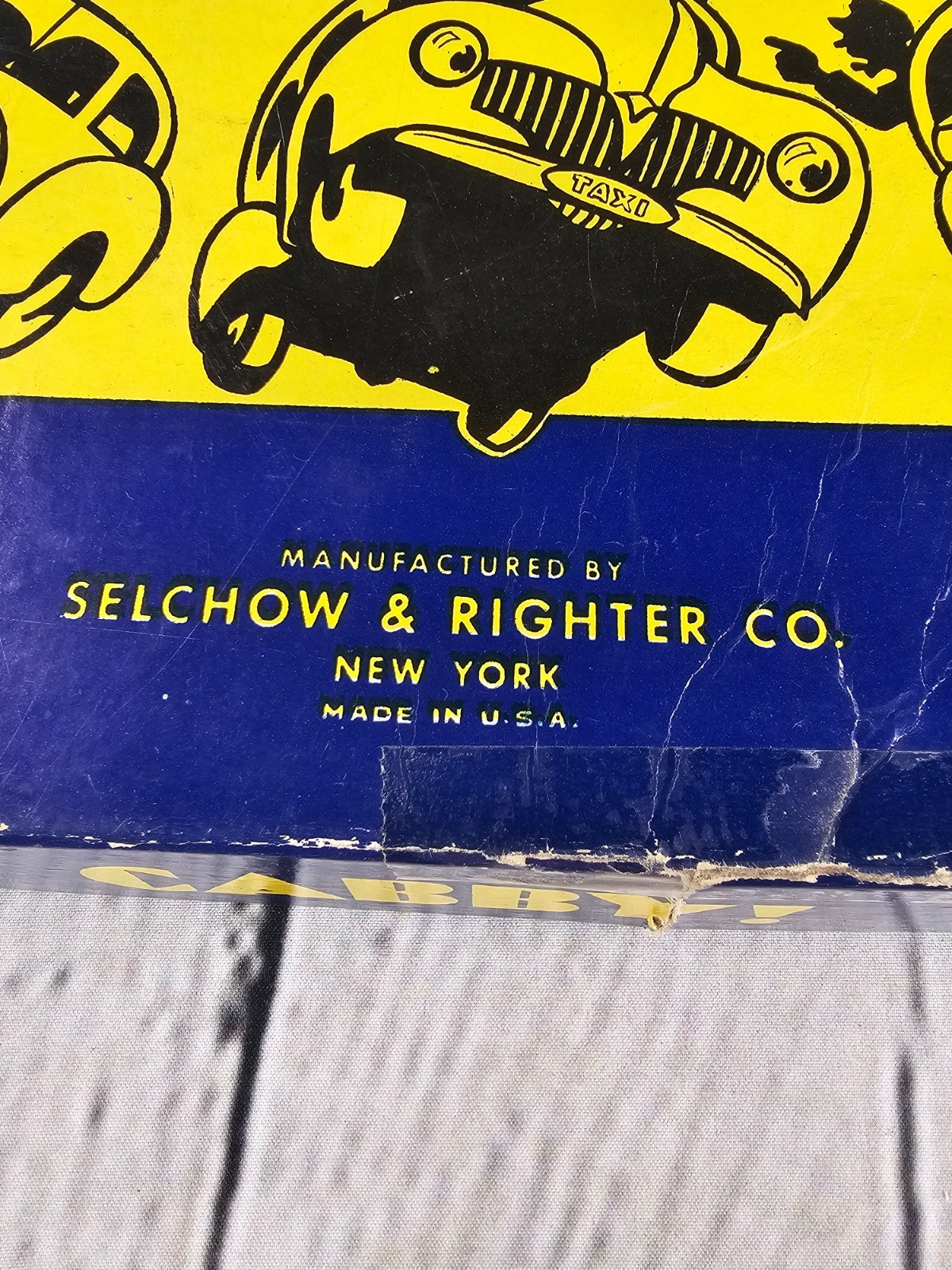 Vintage 1938 CABBY! Board Game Selchow & Righter 8 Metal Cars Complete Set S&R