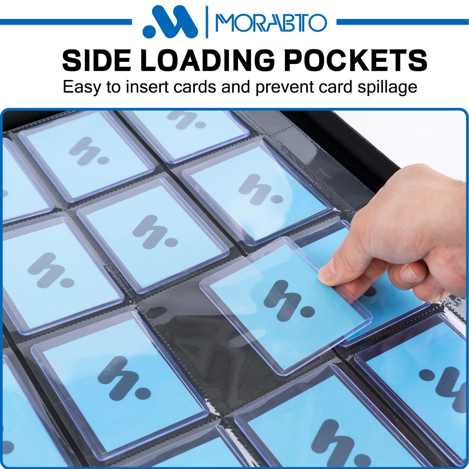 Toploader Binder, Holds 640 Top Loaders,16 16 Pocket 640, Light Blue