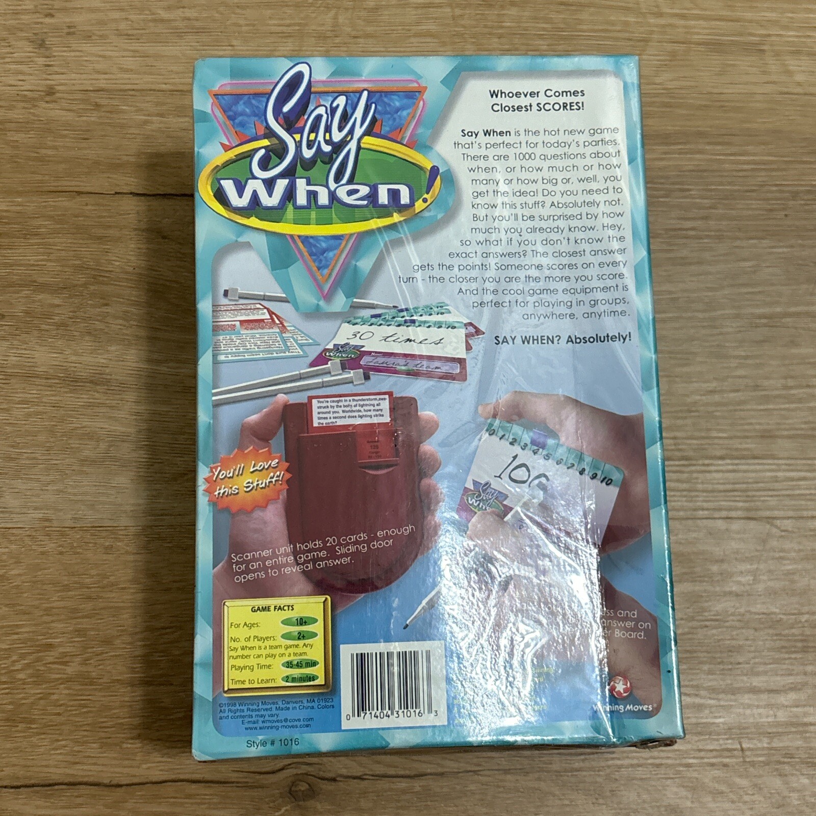 1998 “Say When! A Game for Families and Adults” – New & Sealed!