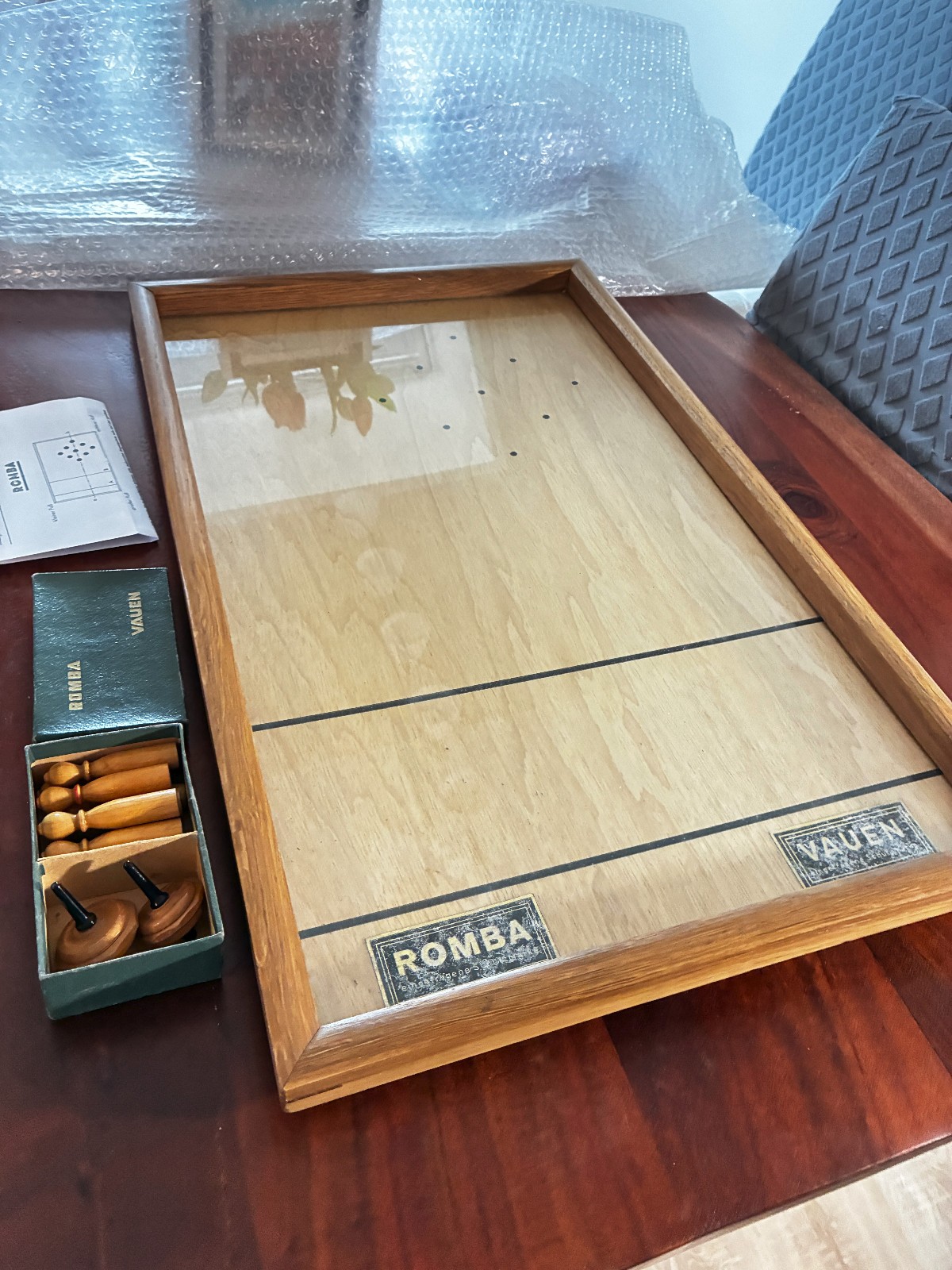 Romba bowling game table bowling game Vauen with instructions, from 1950 antique, like new 1