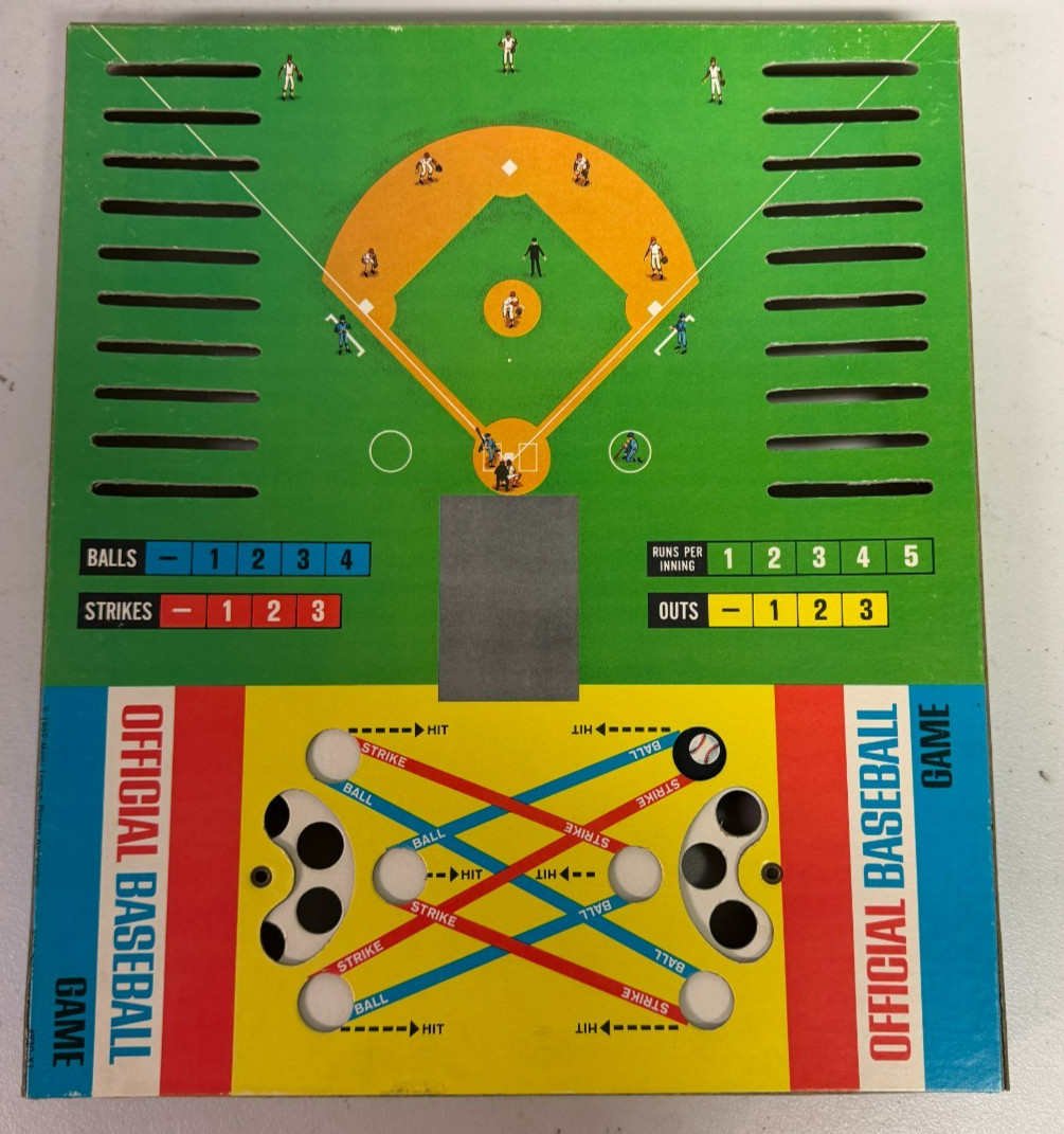 1969 Milton Bradley Official Baseball Game w/ Pieces & Several HOF Cards – See!