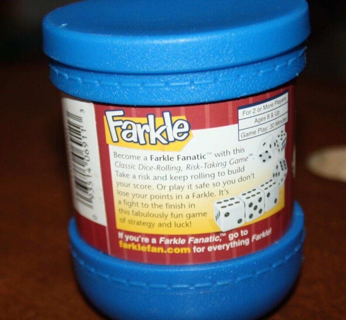 The Classic Farkle Dice Blue Cup Dice Rolling Risk Taking Game! Patch 2008