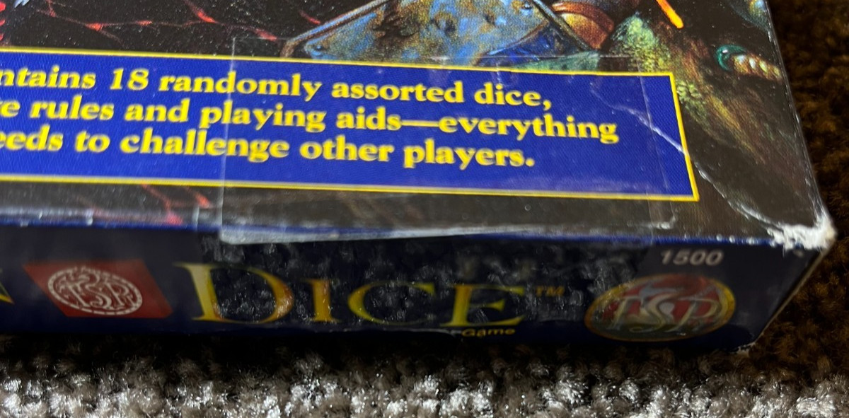 TSR Dragon Dice Game Starter Set Box Vintage 1995 Lester Smith Unplayed