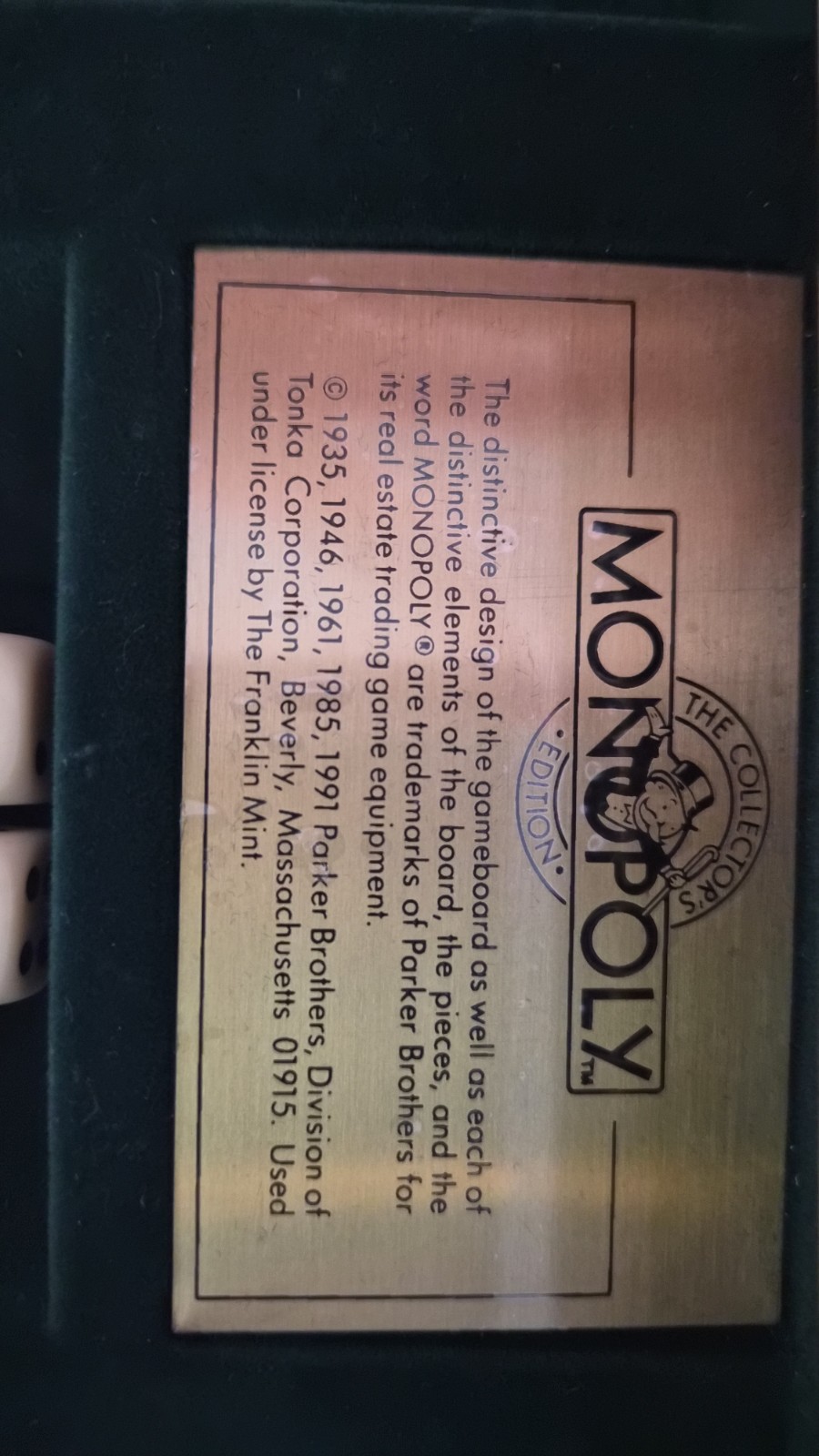 Monopoly Franklin Mint Collector’s Edition 1991 – Luxury Board Game Complete Set