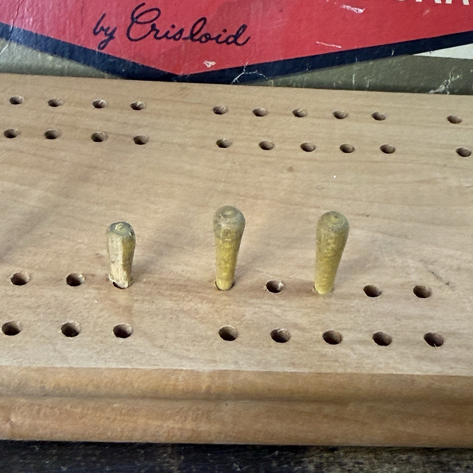 Wood Triangle Cribbage Board by Crisloid Plastics, Inc. No. 997