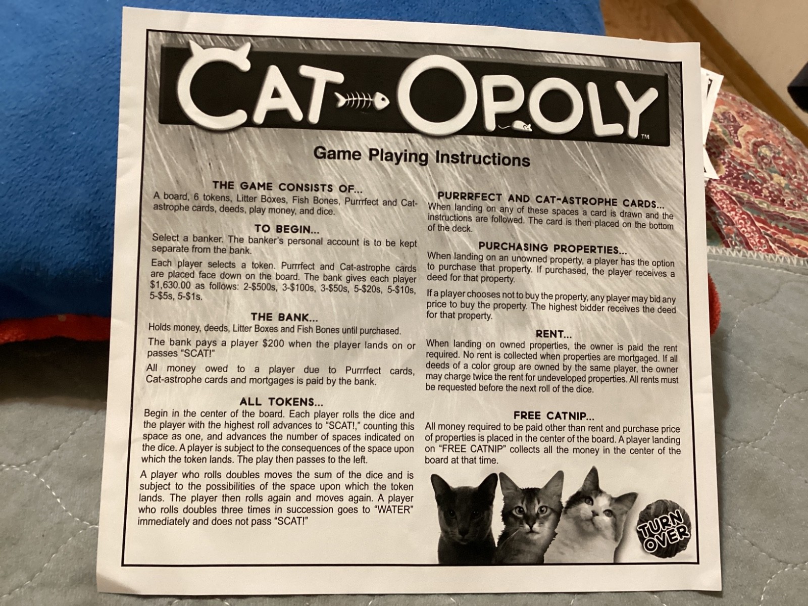 CATOPOLY COMPLETE,SEALED! PIECES BOARD GAME, EXC. COND/SIAMESE, PERSIAN/ FREE PH