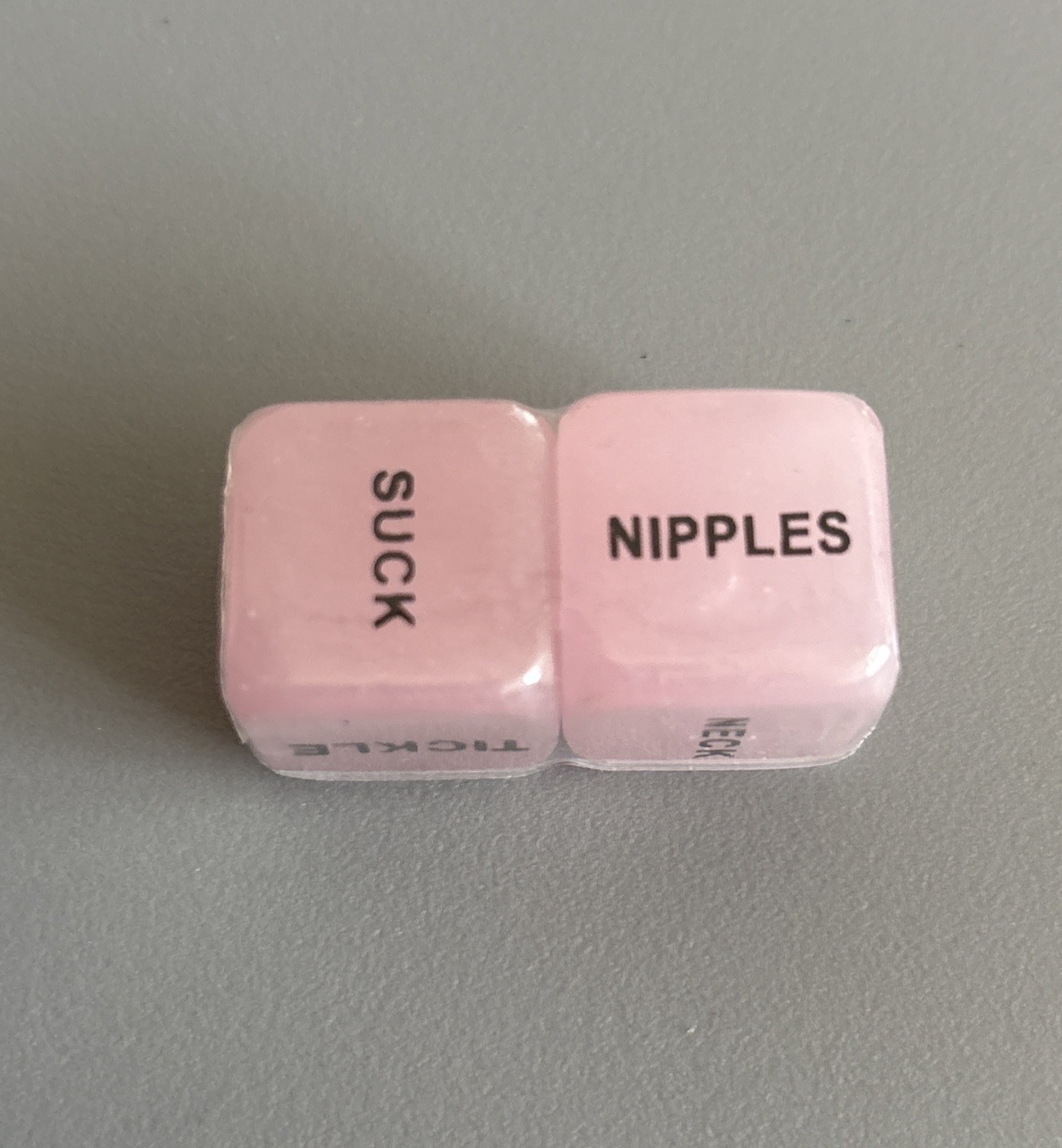 Pink Dice Sex Game for Lovers Vintage New Old Stock Lips Touch Kiss Tickle ?