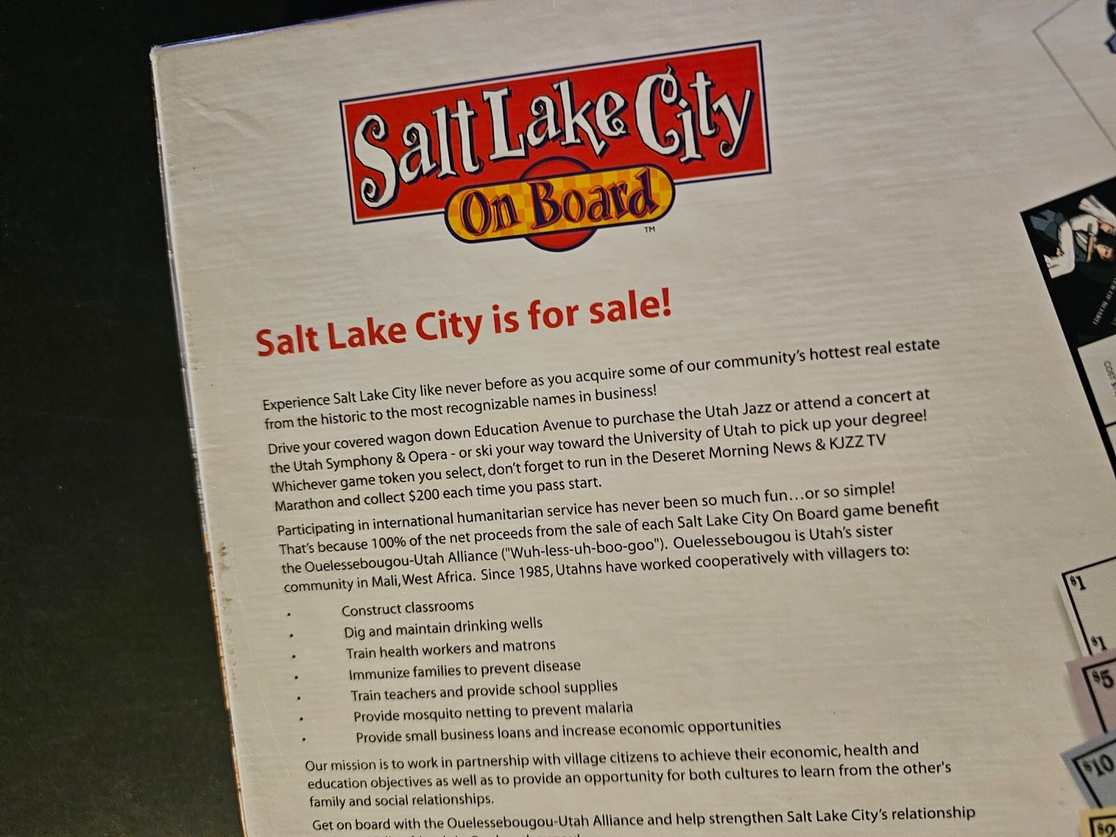 Monopoly Game UTAH SALT LAKE CITY ON BOARD NEW Parts + Film Trivia Lot 2 Games