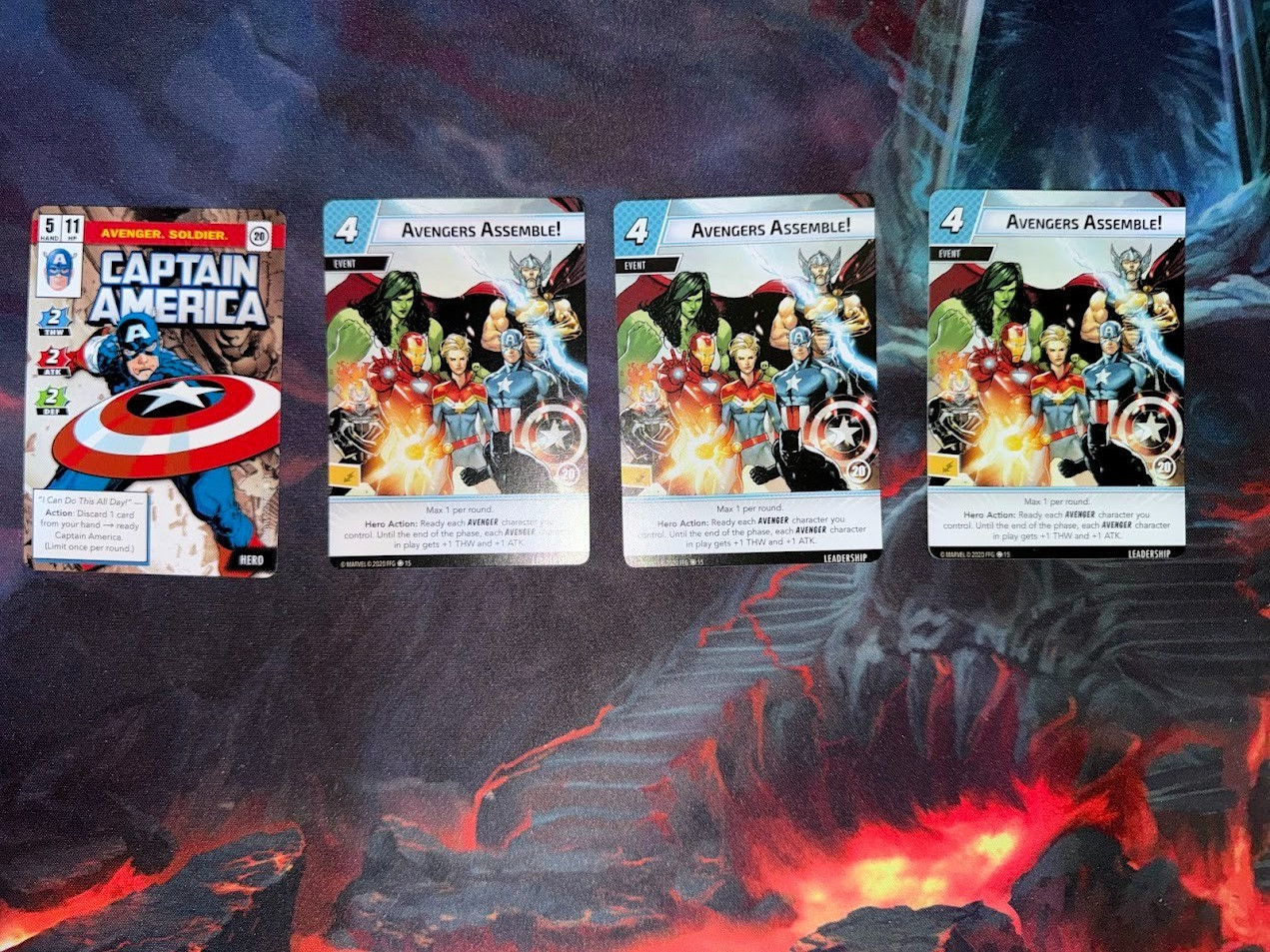 [Marvel Champions LCG] Captain America + 3x Avengers Assemble! Promo Cards