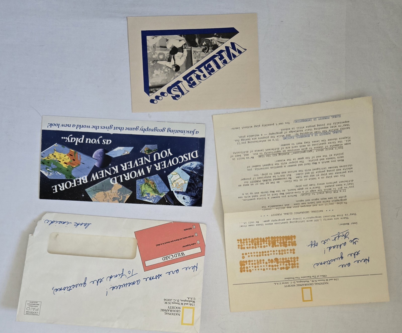 National Geographic Global Pursuit Board Game Complete, 1987