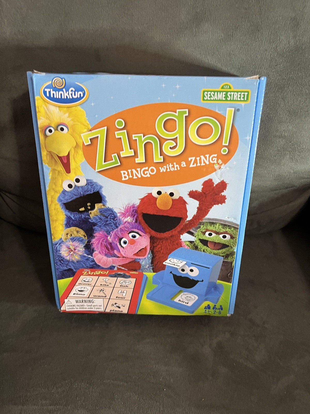 Sesame Street Zingo! Bingo With A Zing ThinkFun Ages 4+ For 2-6 Players