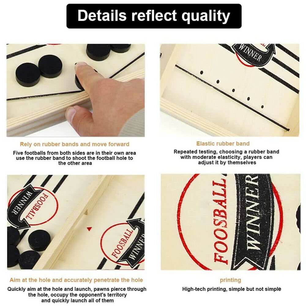Wooden Fast Sling Puck Game Paced Table Winner Board Games For Parent-Child Toys
