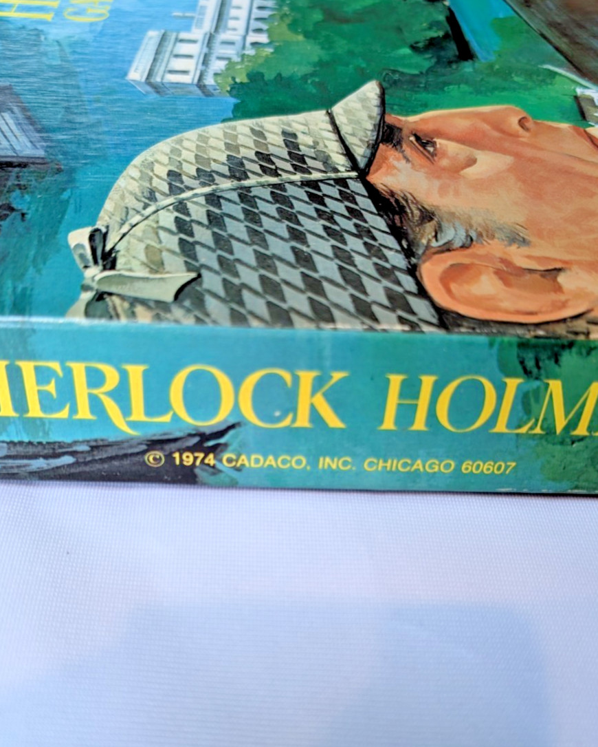 1974 Sherlock Holmes Mystery Board Game Cadaco COMPLETE & UNPUNCHED (h)
