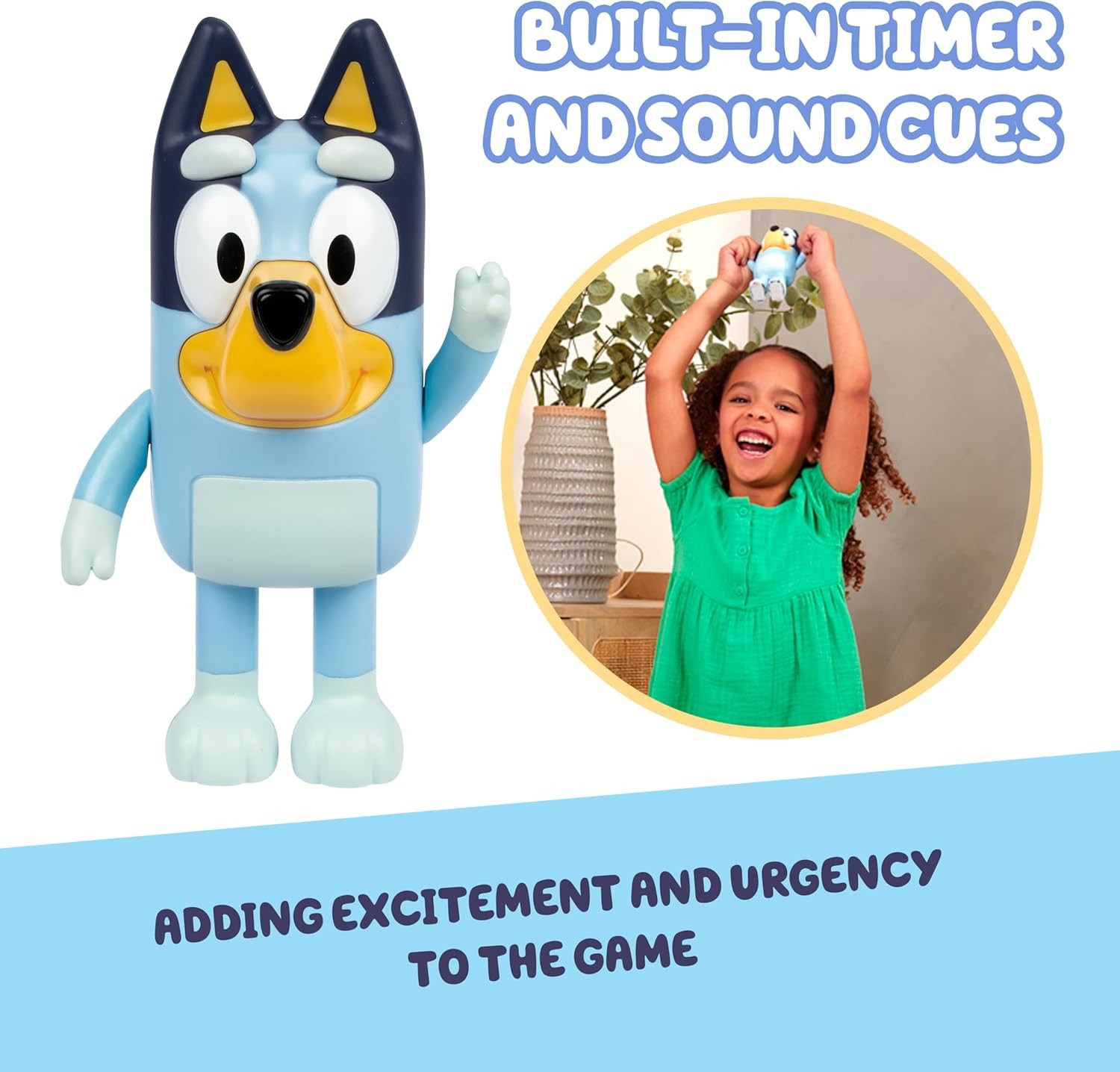 Bluey Game Hide and Seek Figure, Articulated, Musical Kids Figurines with Dance