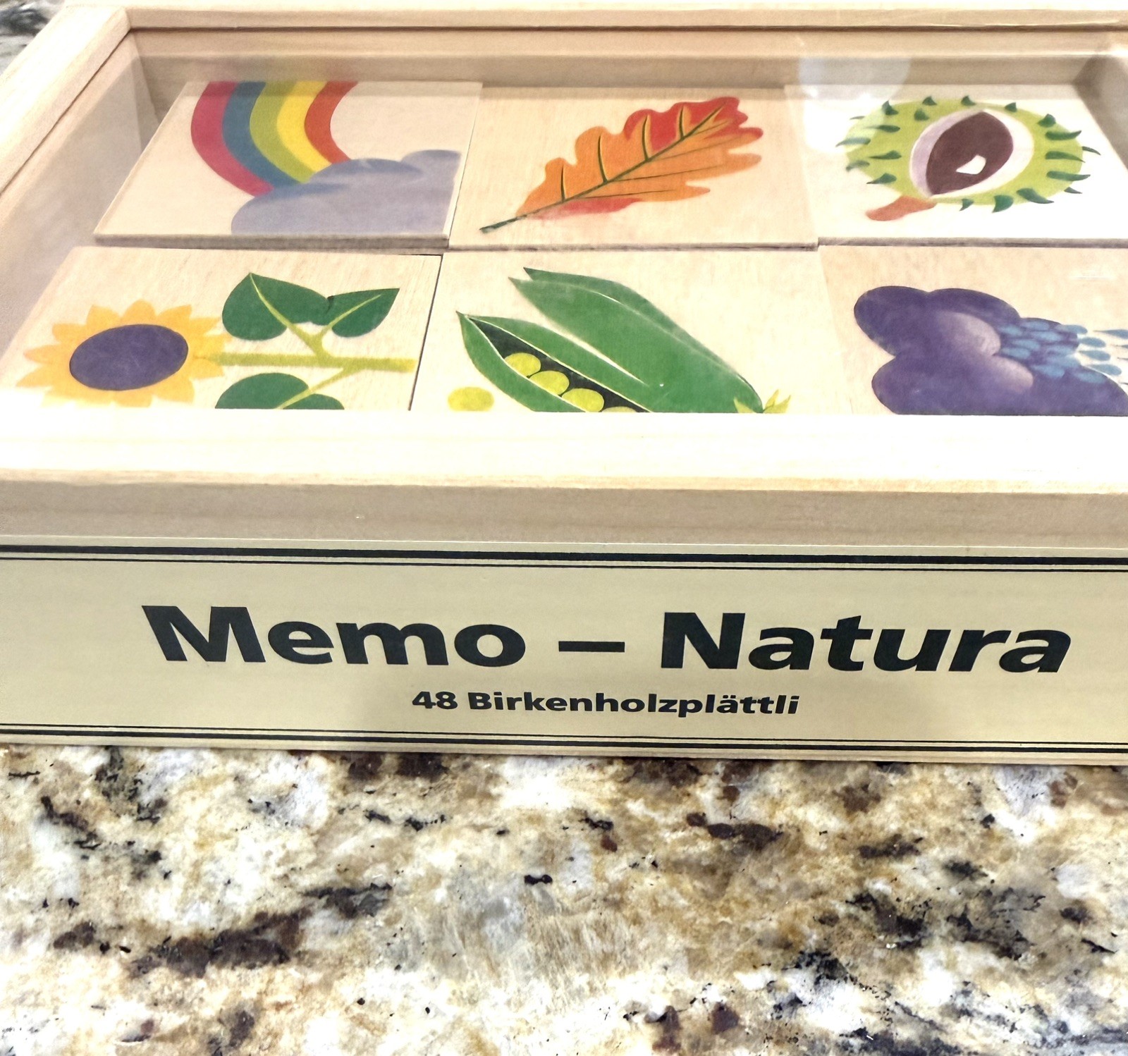 Kids Atelier Fischer Swiss Wood Memory Matching Game Nature 48 Piece Retail $70