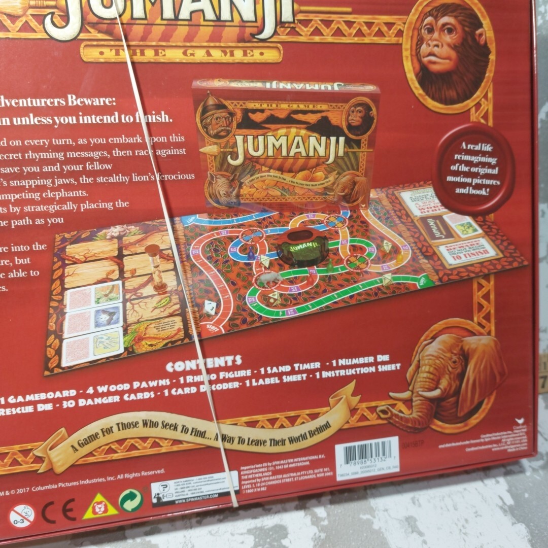 Jumanji Board Game Complete Fantasy Family Game for Ages Cardinal Open Box