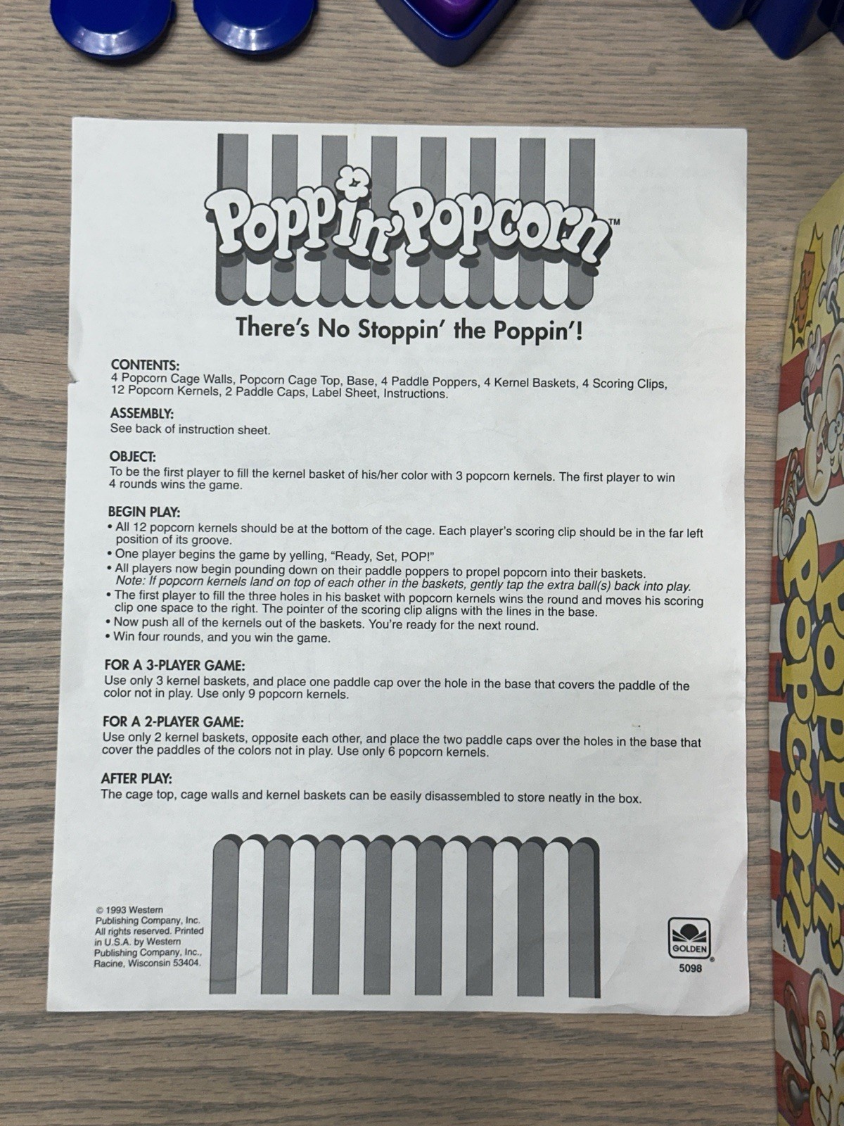 Golden Poppin Popcorn Game 1993 Vintage Complete No Stoppin The Poppin VGUC