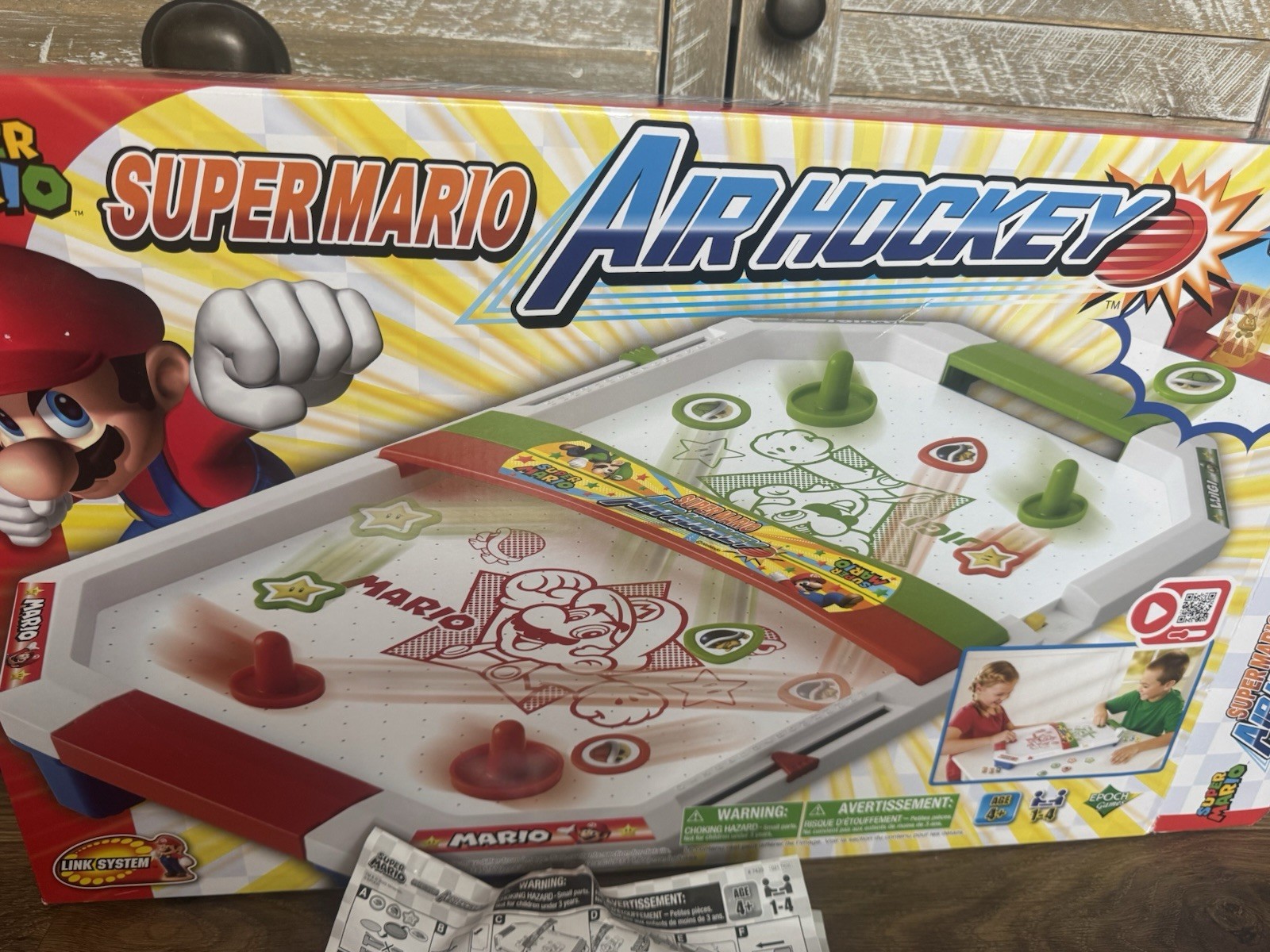 Epoch Super Mario Brothers Air Hockey Tabletop Skill and Action Game Complete