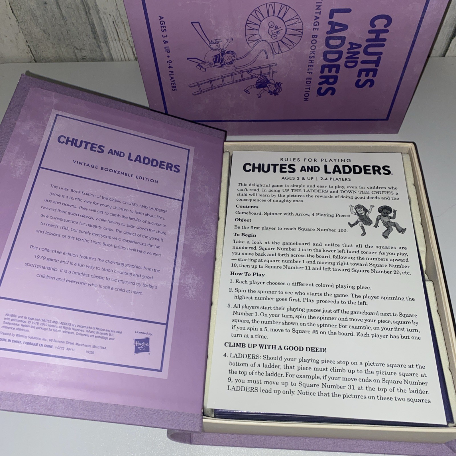 Chutes and Ladders Vintage Bookshelf Edition by WS Game Company Board Game