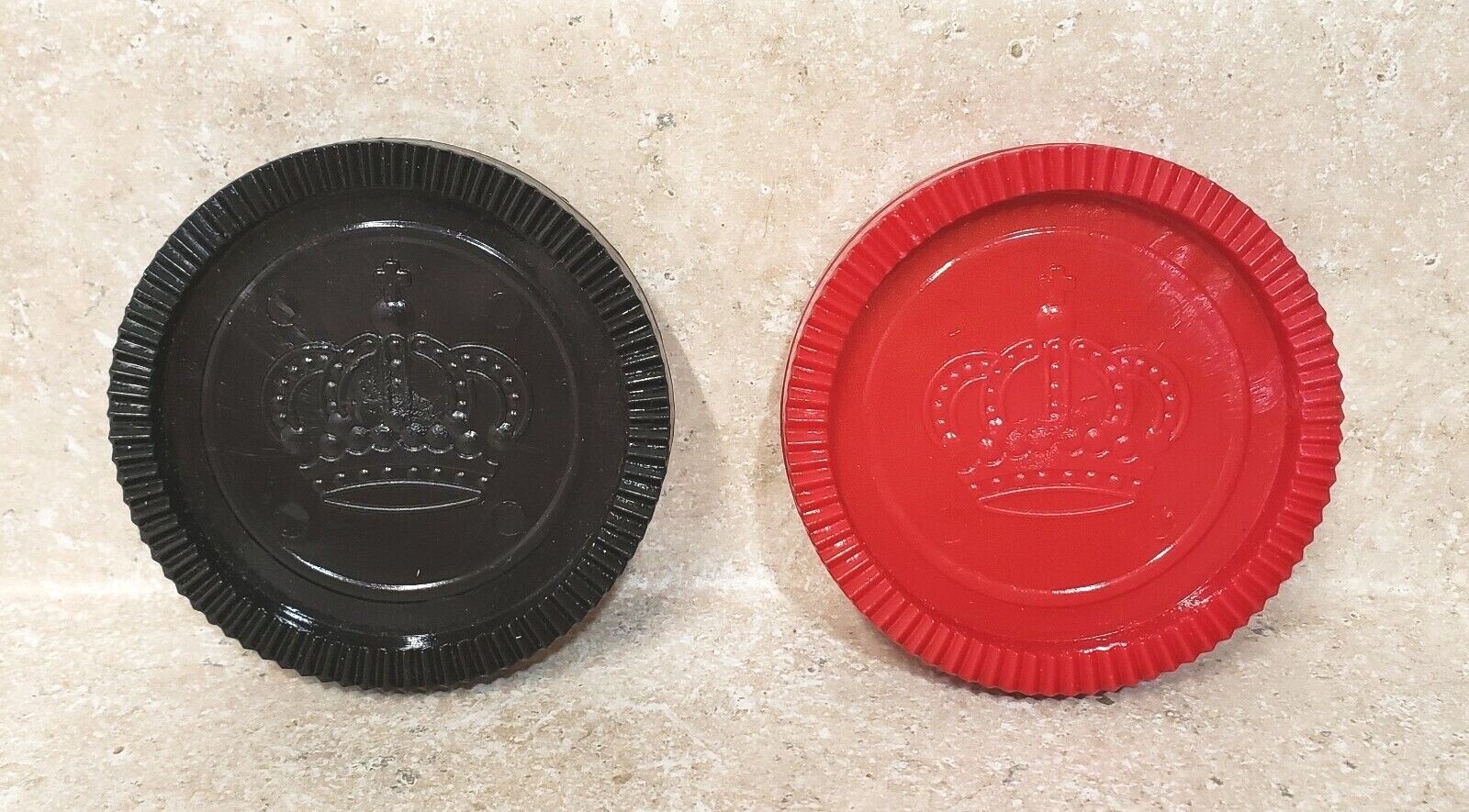 Large Jumbo Checkers Game Replacement Pieces 3″ Set of 1 Black & 1 Red Oversized