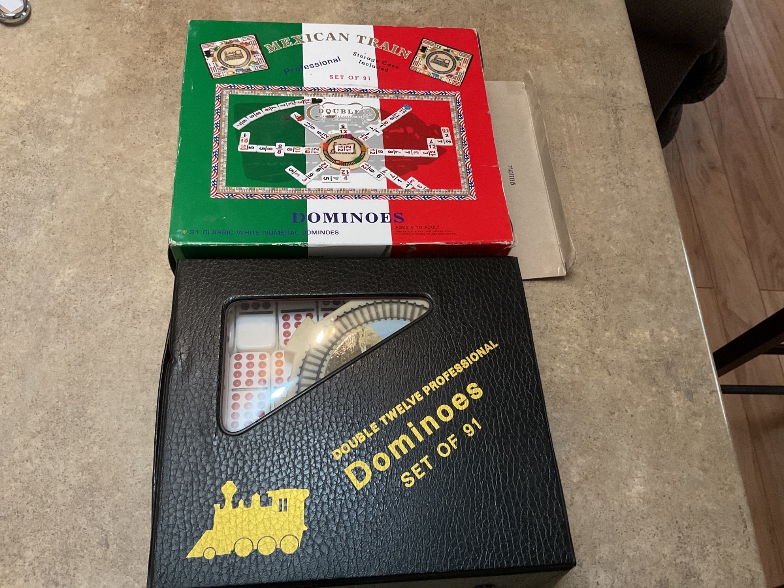 Double Twelve Mexican Train Dominoes Professional Set of 91 With Case – COMPLETE