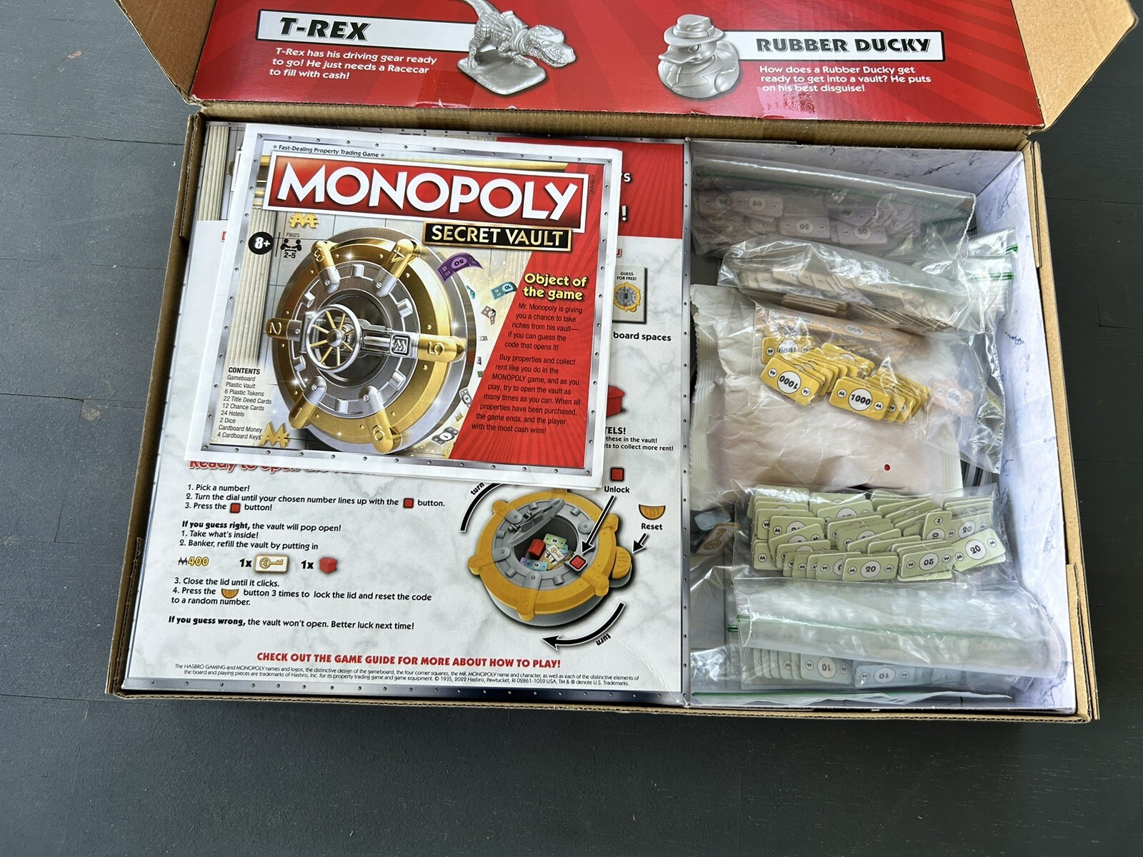 MONOPOLY Secret Vault Board Game 100% Complete