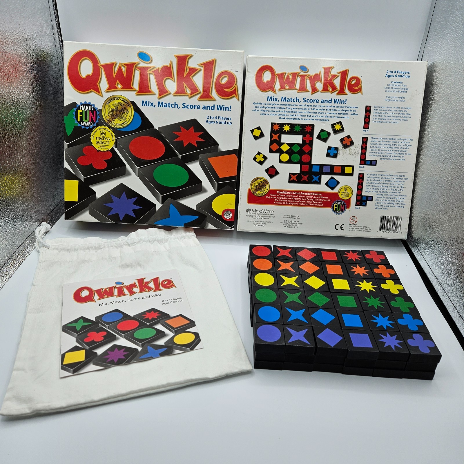 QWIRKLE Board Tile Game 100% COMPLETE 2010 MENSA Select AWARD WINNER