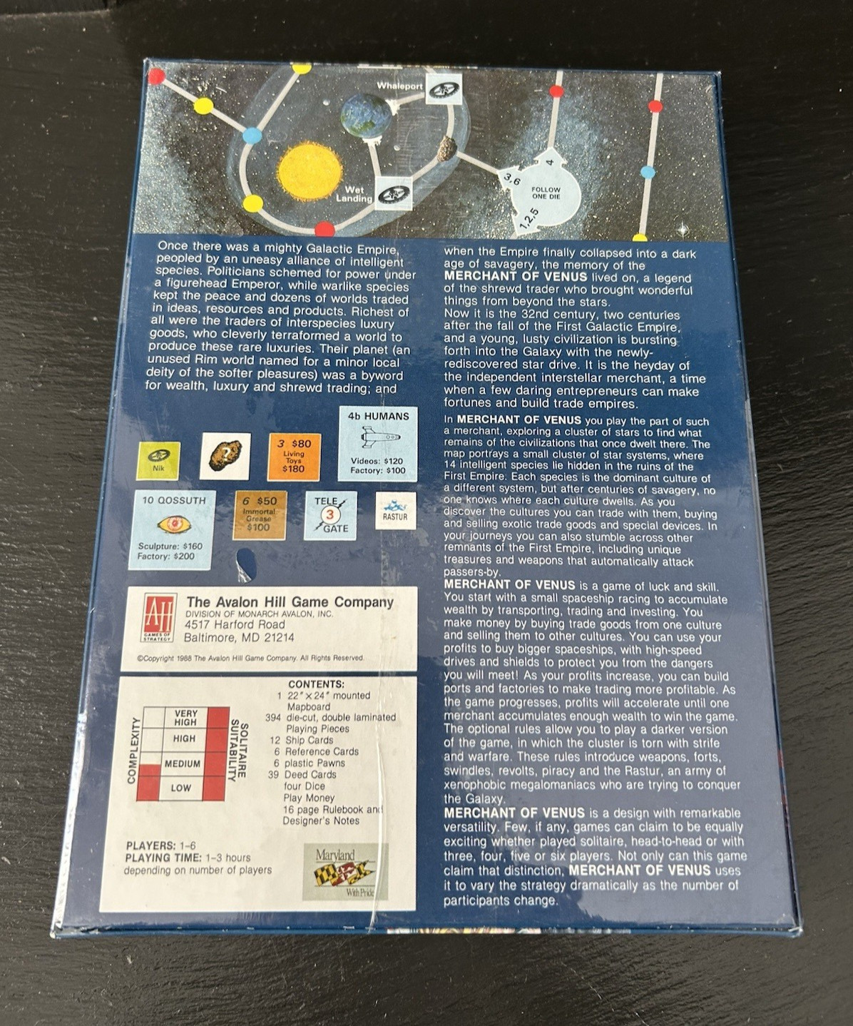 Avalon Hill 1988 – MERCHANT OF VENUS – Science Fiction Trading Game (SEALED)