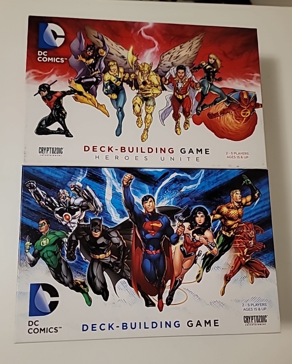 DC Deck-Building Game 2012 & Hero’s Unite Expansion 2014, Cryptozoic, Pre-Owned