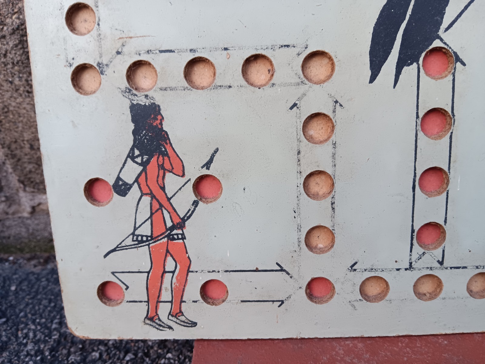 Vintage WA-HOO Gameboard Indian Marble Board Game, Creative Ideas, Gatesville TX