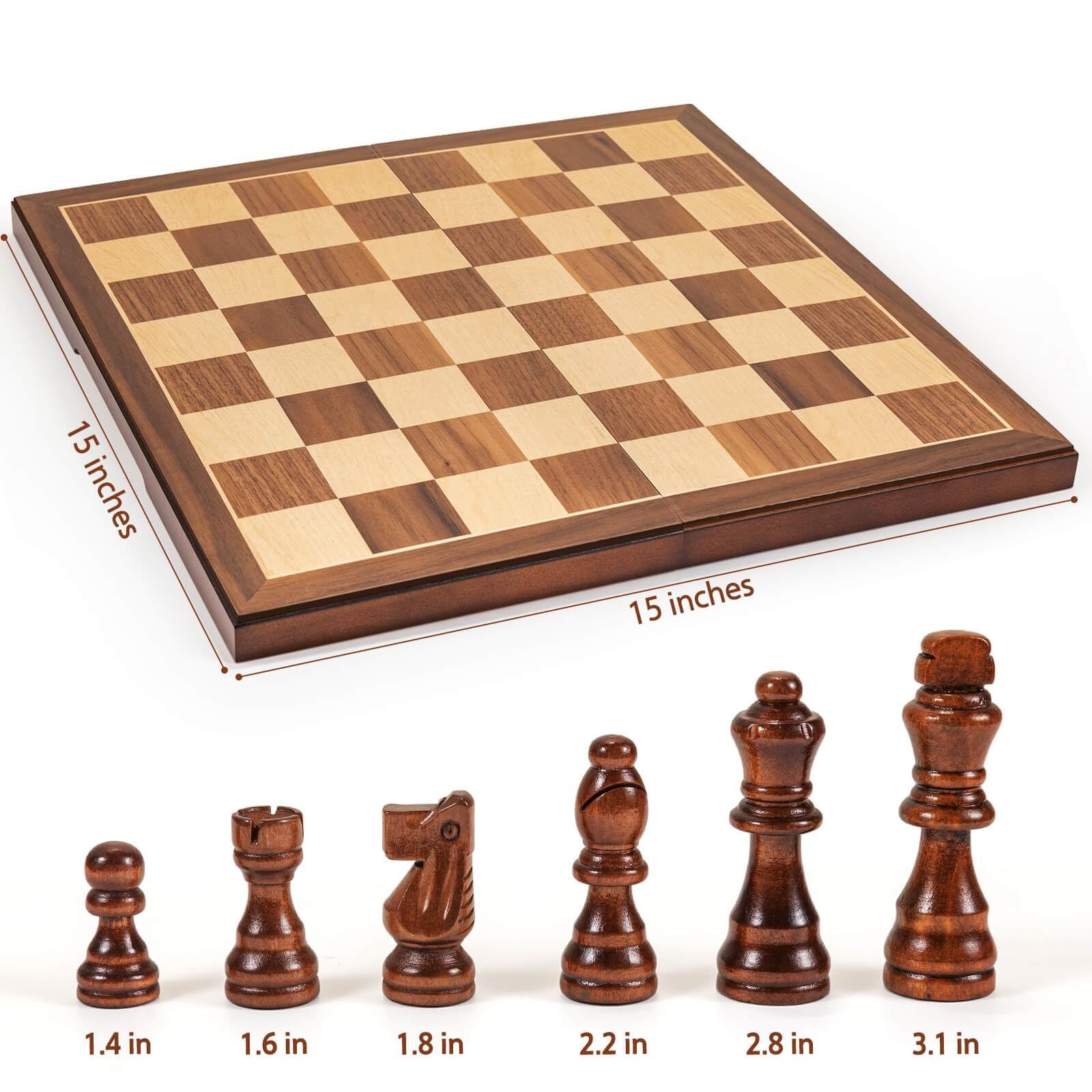 Chess Set Board Games for Adults: Handmade Walnut Wooden 15 2 Extra Queens