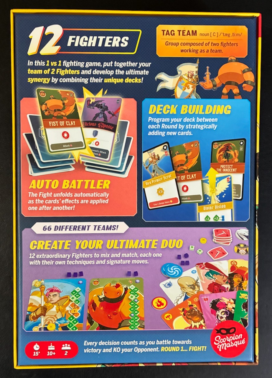 Scorpion Masqué Tag Team Arcade Fighting Table Top Card Game Like N E W
