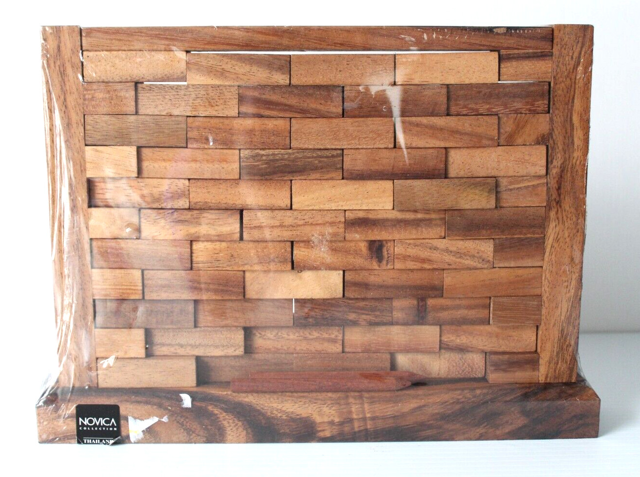 Novica Collection Handmade Stacking Wall Raintree Wood Block Game from Thailand