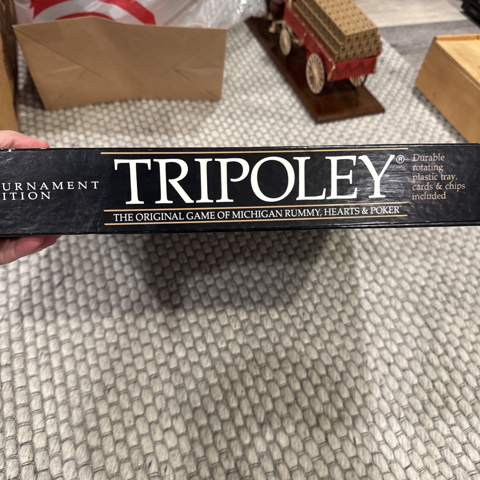 Tripoley Tournament Edition Board Game Cadaco Rotating Tray – MISSING CARDS