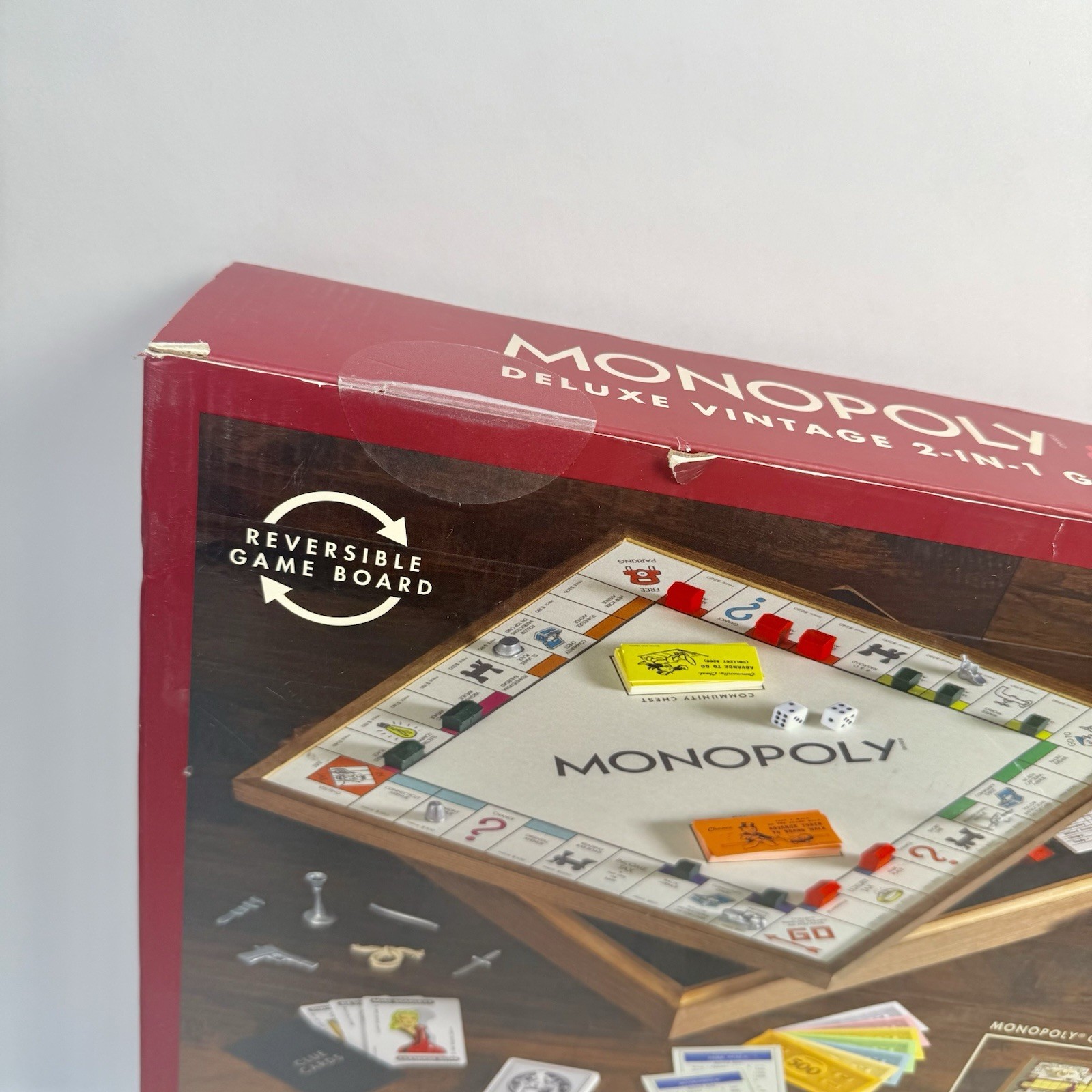 Monopoly & Clue Deluxe Vintage Edition 2-in-1 Wood Cabinet NEW Sealed