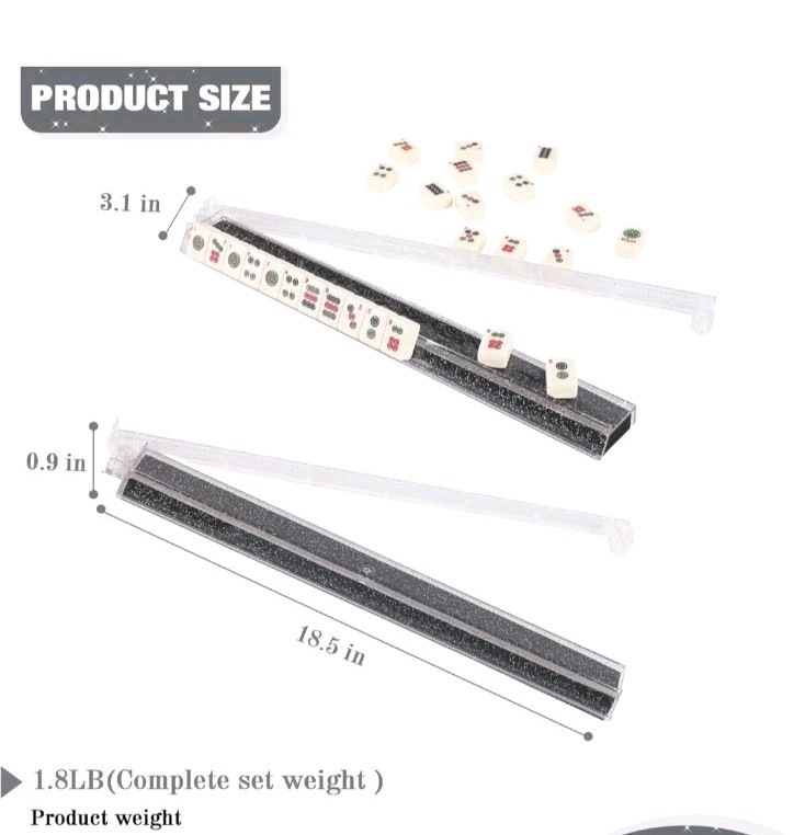 Mahjong Racks with Pushers, 18.5 inches x 3.1 inches, Bling Clear 3pak
