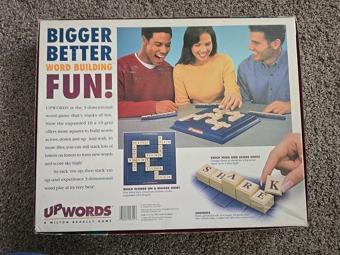 Up Words Milton Bradley 1983 3 Dimensional Board Game – ‎4312 Complete