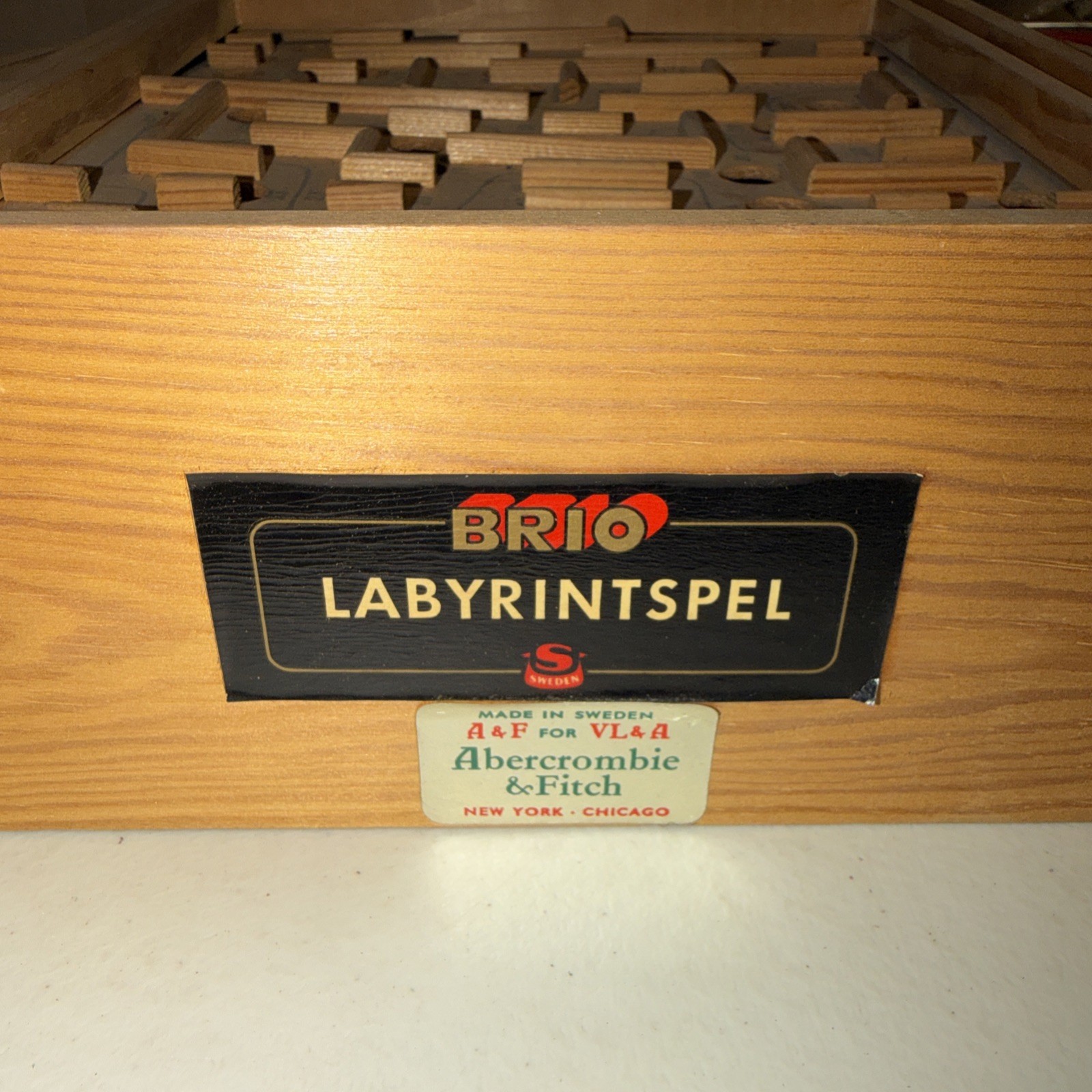 Vintage Labyrinth Board Game of Skill Wooden Maze No Marbles Included